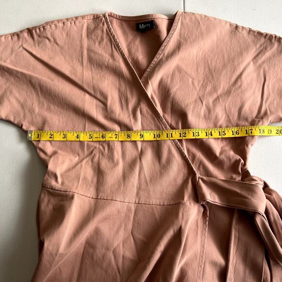 Mien Kindred Wrap Dress Women Medium Pink Party MADE USA Designer Lagenlook Boho - Picture 6 of 10
